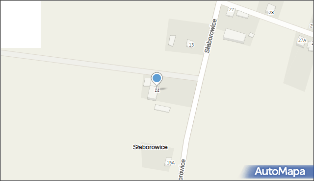 Słaborowice, Słaborowice, 14, mapa Słaborowice