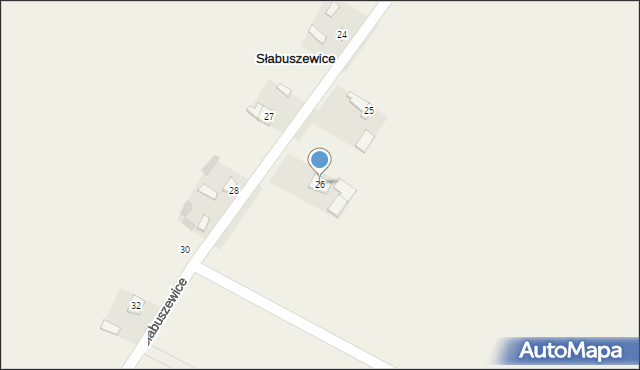 Słabuszewice, Słabuszewice, 26, mapa Słabuszewice