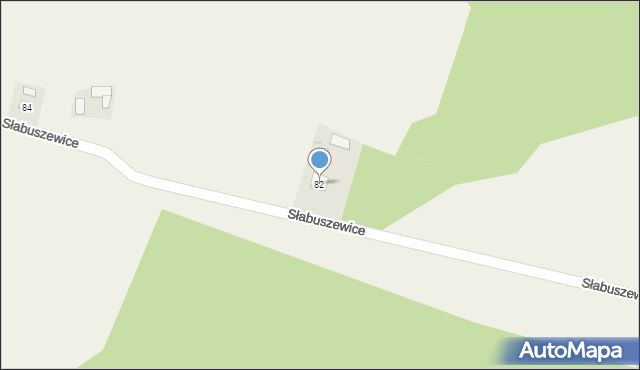 Słabuszewice, Słabuszewice, 82, mapa Słabuszewice