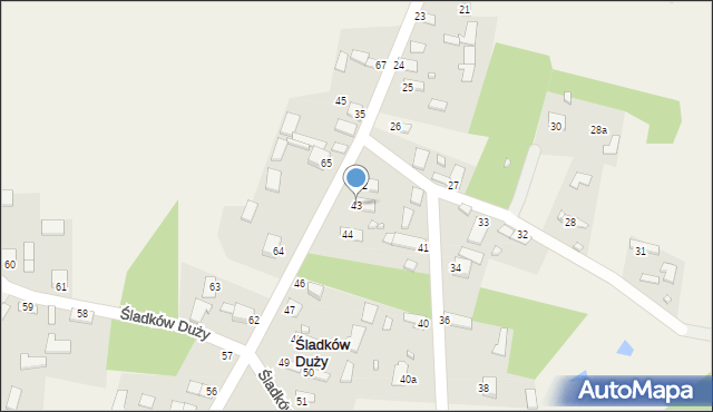Śladków Duży, Śladków Duży, 43, mapa Śladków Duży