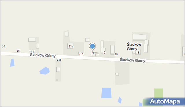 Śladków Górny, Śladków Górny, 11, mapa Śladków Górny