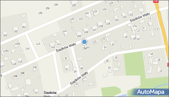 Śladków Mały, Śladków Mały, 23a, mapa Śladków Mały