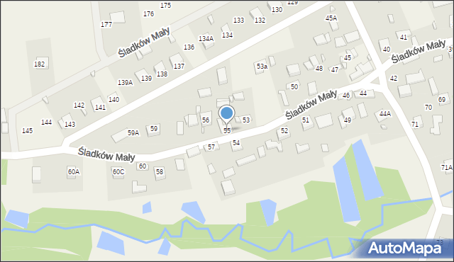 Śladków Mały, Śladków Mały, 55, mapa Śladków Mały