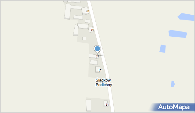 Śladków Podleśny, Śladków Podleśny, 18, mapa Śladków Podleśny