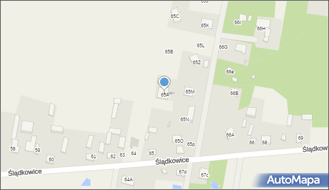 Ślądkowice, Ślądkowice, 65A, mapa Ślądkowice