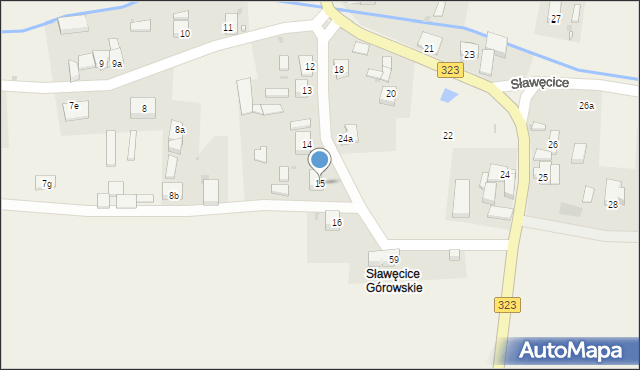 Sławęcice, Sławęcice, 15, mapa Sławęcice