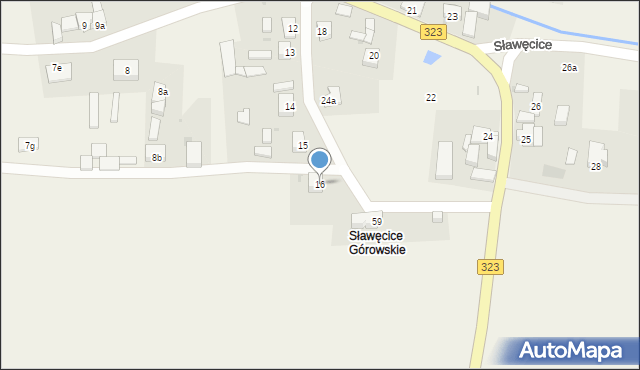 Sławęcice, Sławęcice, 16, mapa Sławęcice