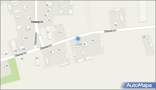 Sławęcin, Sławęcin, 51A, mapa Sławęcin