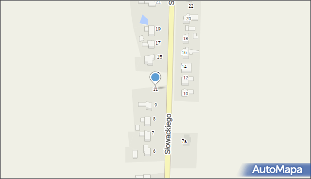 Sławików, Słowackiego Juliusza, 11, mapa Sławików