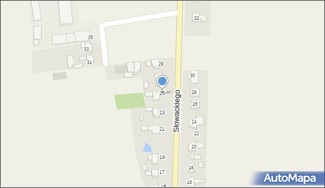 Sławików, Słowackiego Juliusza, 25, mapa Sławików