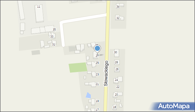 Sławików, Słowackiego Juliusza, 27, mapa Sławików