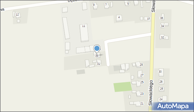Sławików, Słowackiego Juliusza, 33, mapa Sławików