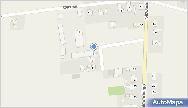 Sławików, Słowackiego Juliusza, 35, mapa Sławików