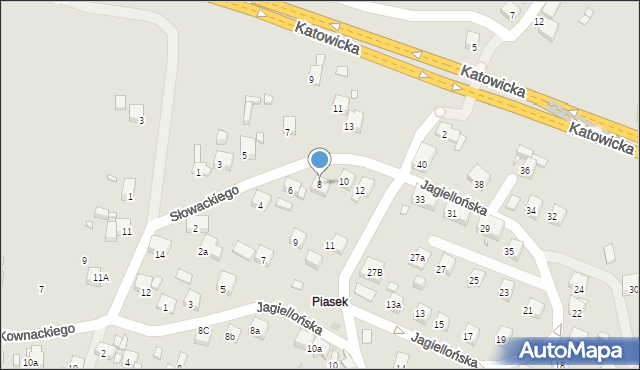 Sławków, Słowackiego Juliusza, 8, mapa Sławków