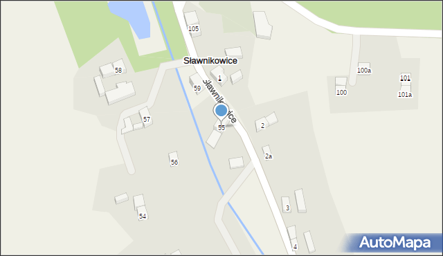 Sławnikowice, Sławnikowice, 55, mapa Sławnikowice