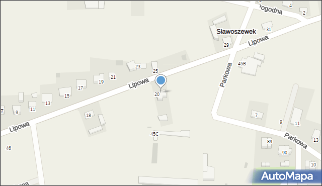 Sławoszewek, Sławoszewek, 45a, mapa Sławoszewek