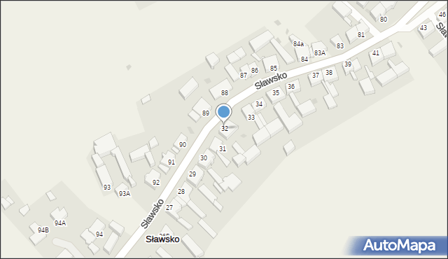 Sławsko, Sławsko, 32, mapa Sławsko
