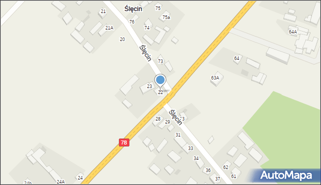 Ślęcin, Ślęcin, 22, mapa Ślęcin