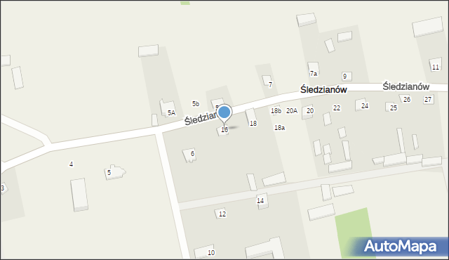 Śledzianów, Śledzianów, 16, mapa Śledzianów