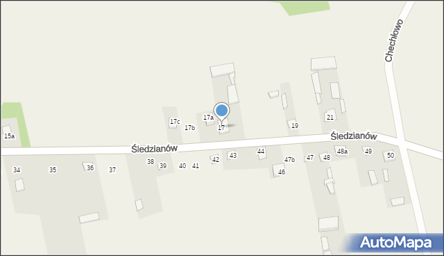 Śledzianów, Śledzianów, 17, mapa Śledzianów