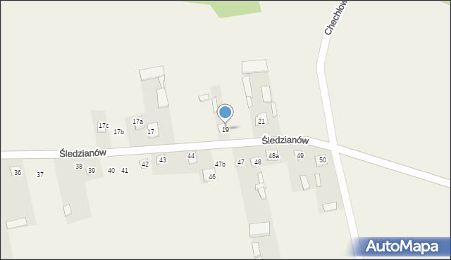Śledzianów, Śledzianów, 19, mapa Śledzianów