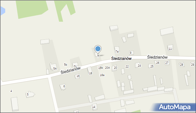 Śledzianów, Śledzianów, 7, mapa Śledzianów