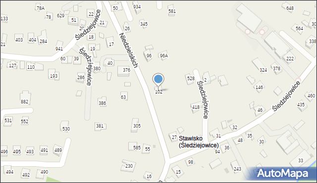 Śledziejowice, Śledziejowice, 102, mapa Śledziejowice