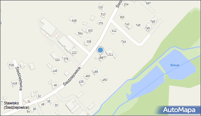 Śledziejowice, Śledziejowice, 169, mapa Śledziejowice