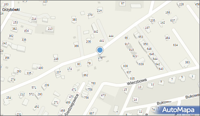 Śledziejowice, Śledziejowice, 178, mapa Śledziejowice