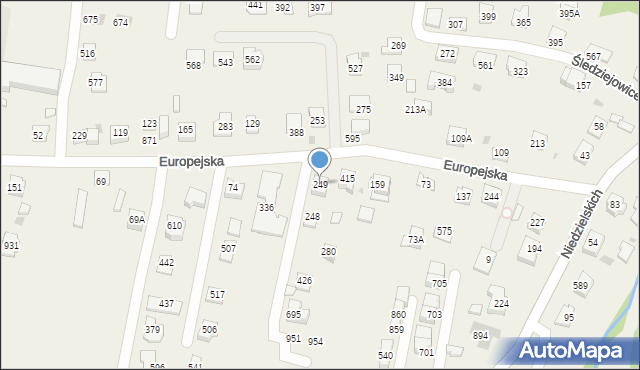 Śledziejowice, Śledziejowice, 249, mapa Śledziejowice