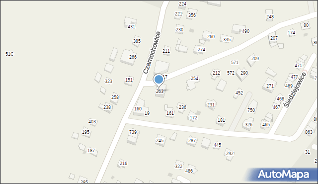 Śledziejowice, Śledziejowice, 263, mapa Śledziejowice