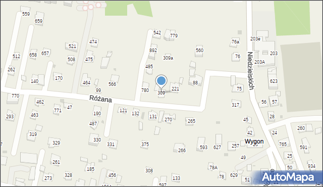 Śledziejowice, Śledziejowice, 309, mapa Śledziejowice