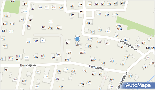Śledziejowice, Śledziejowice, 349, mapa Śledziejowice