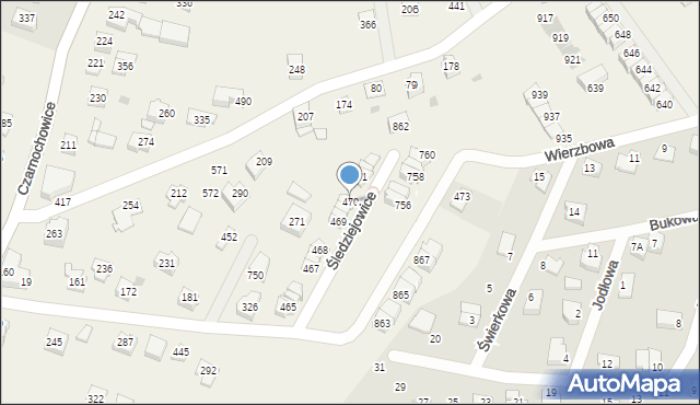 Śledziejowice, Śledziejowice, 470, mapa Śledziejowice