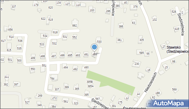 Śledziejowice, Śledziejowice, 489, mapa Śledziejowice