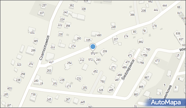 Śledziejowice, Śledziejowice, 571, mapa Śledziejowice