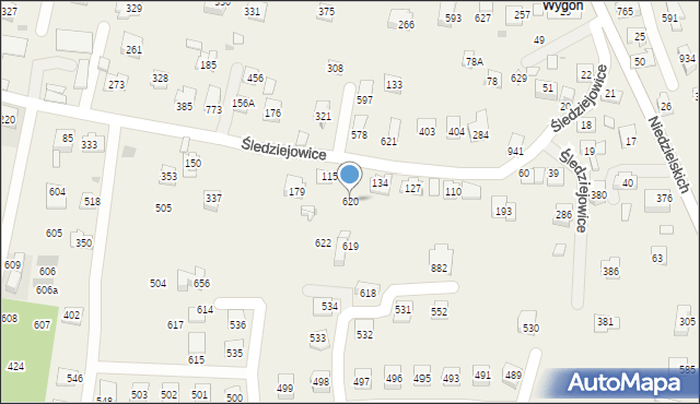 Śledziejowice, Śledziejowice, 620, mapa Śledziejowice