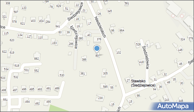 Śledziejowice, Śledziejowice, 63, mapa Śledziejowice