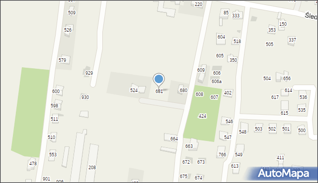 Śledziejowice, Śledziejowice, 681, mapa Śledziejowice