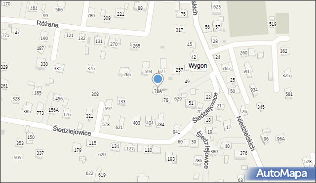Śledziejowice, Śledziejowice, 78A, mapa Śledziejowice