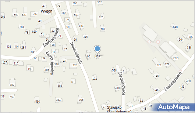 Śledziejowice, Śledziejowice, 96A, mapa Śledziejowice
