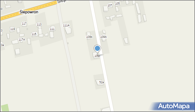 Ślepowron, Ślepowron, 109c, mapa Ślepowron
