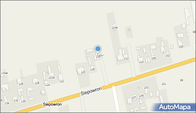 Ślepowron, Ślepowron, 116, mapa Ślepowron
