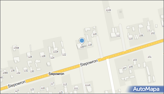 Ślepowron, Ślepowron, 120, mapa Ślepowron
