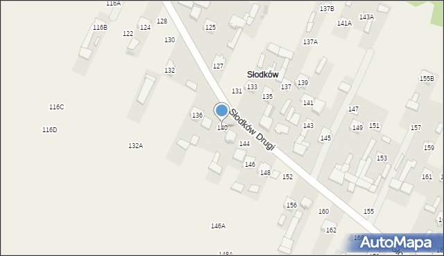 Słodków Drugi, Słodków Drugi, 140, mapa Słodków Drugi