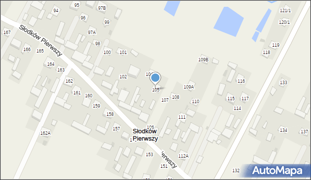 Słodków Pierwszy, Słodków Pierwszy, 105, mapa Słodków Pierwszy