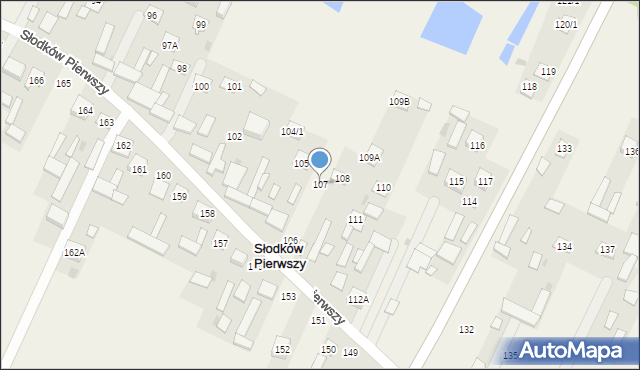 Słodków Pierwszy, Słodków Pierwszy, 107, mapa Słodków Pierwszy