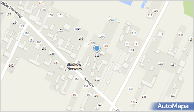 Słodków Pierwszy, Słodków Pierwszy, 111, mapa Słodków Pierwszy