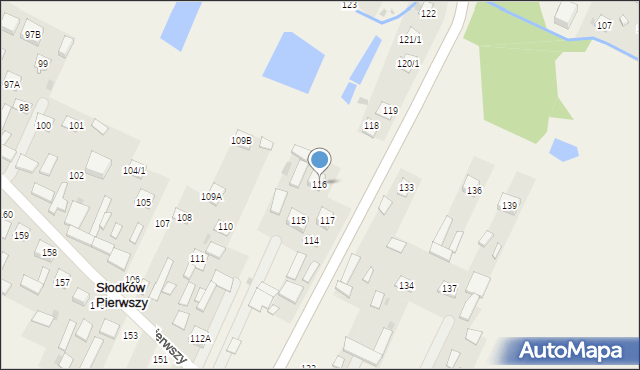 Słodków Pierwszy, Słodków Pierwszy, 116, mapa Słodków Pierwszy
