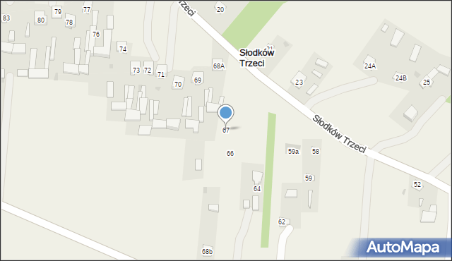 Słodków Trzeci, Słodków Trzeci, 67, mapa Słodków Trzeci